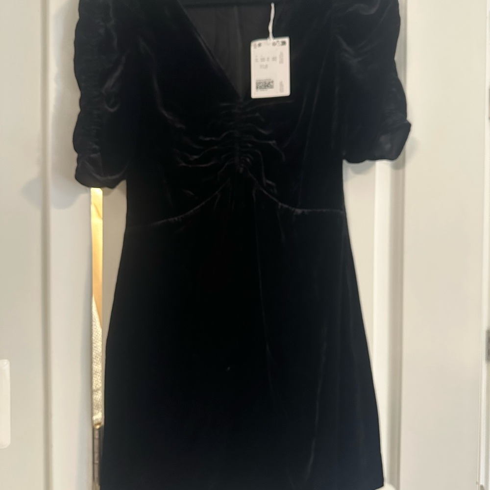 & Other Stories Black Velvet Dress